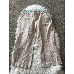 Vintage Fossil Jean Stripe Capri Size 2. Y2K. Flap Pockets Rear. PP